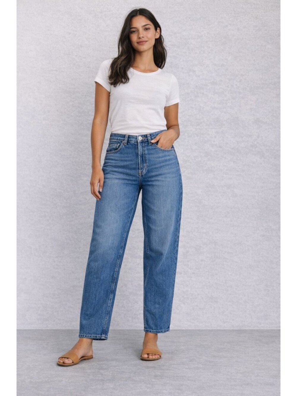 Everlane Leg Jeans 26R Denim Cotton Medium Wash Way High Straight Streetwear
